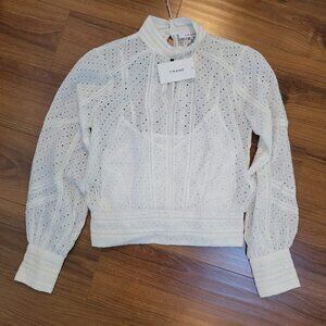 FRAME Eyelet Party Top